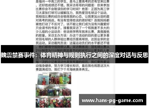 魏震禁赛事件：体育精神与规则执行之间的深度对话与反思